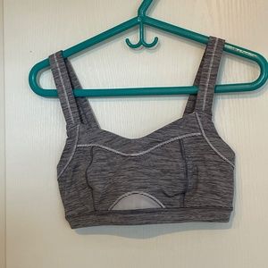 Lululemon Black and White Striped Sports Bra